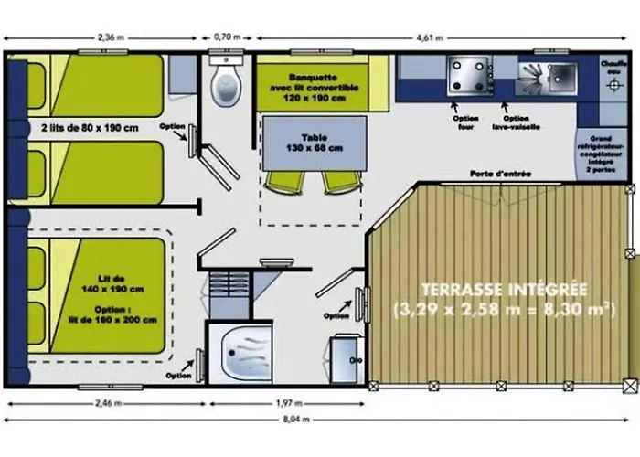 Mobil-home 4 Pers Avec & Salon De Jardin - Api-1-52-1354 Champagnac-le-Vieux